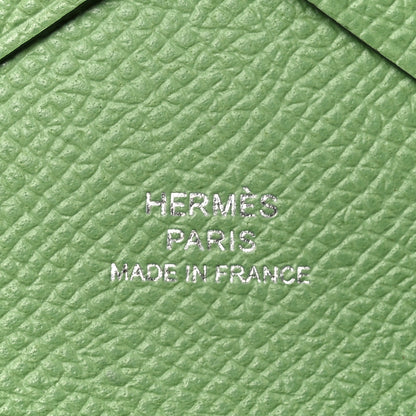 Hermes Epsom Calvi Duo Card Case Vert Criquet 6 of 7
