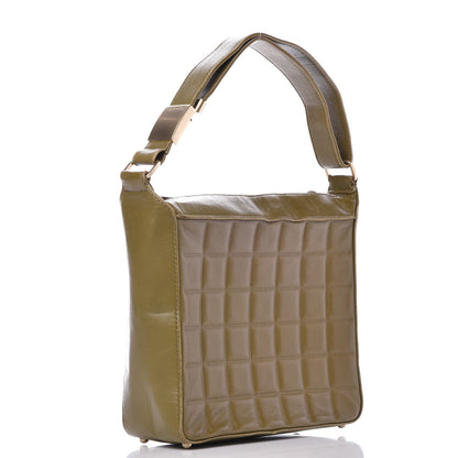 Chanel Lambskin Chocolate Bar Quilted Small Shoulder Bag Khaki 3 of 14