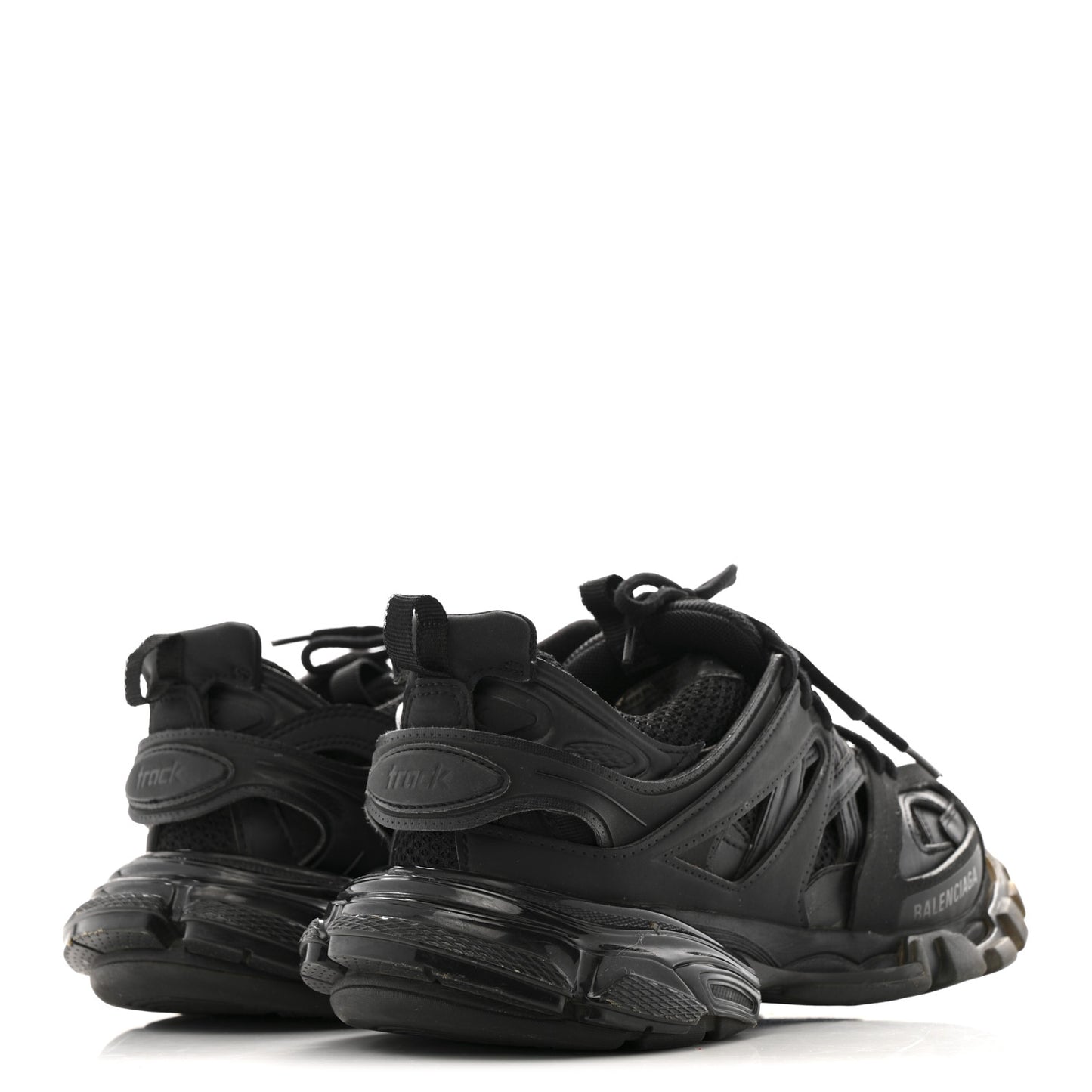 Rubber Mesh Fabric Clear Sole Womens Track Sneakers 40 Black
