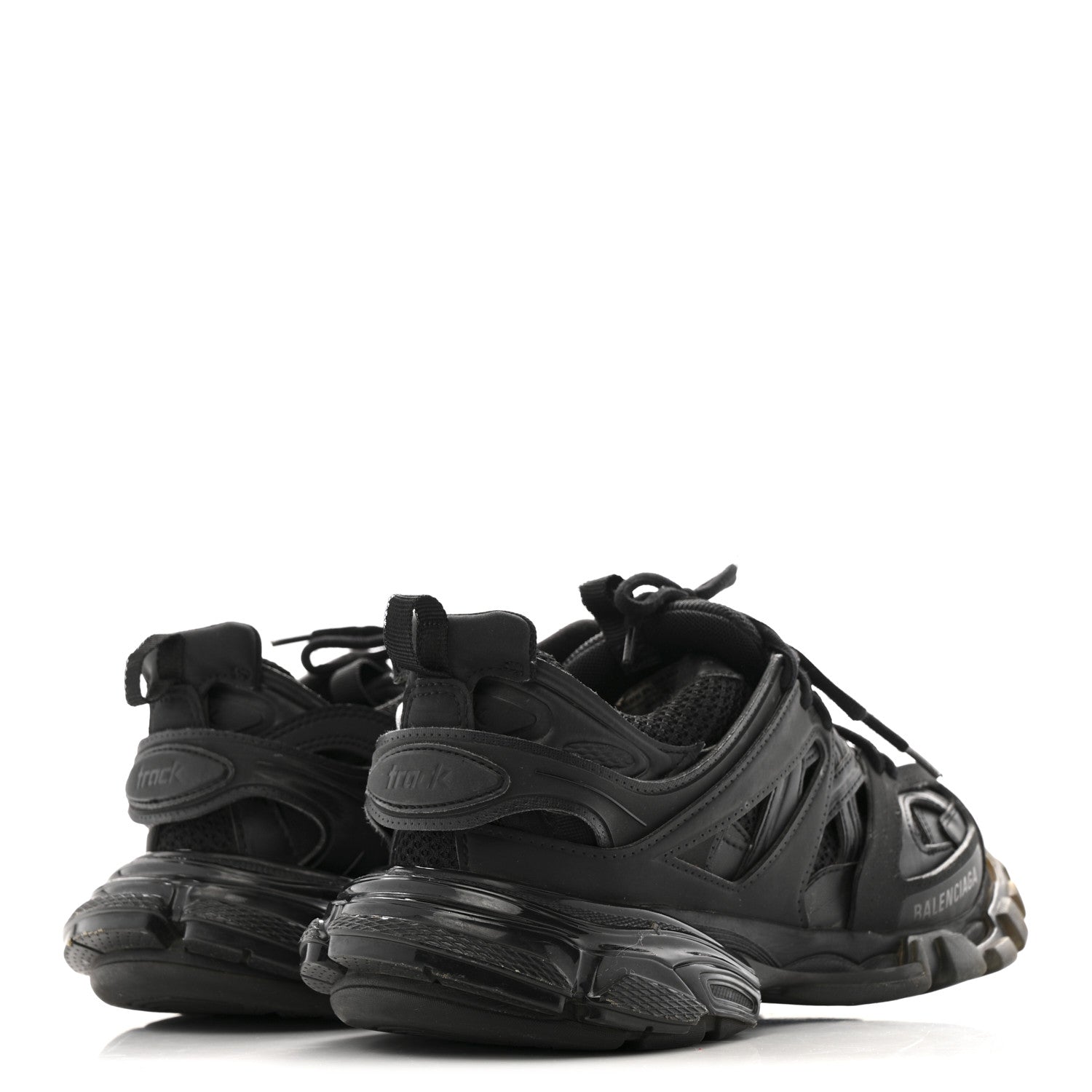 Balenciaga Rubber Mesh Fabric Clear Sole Womens Track Sneakers 40 Black 5 of 11