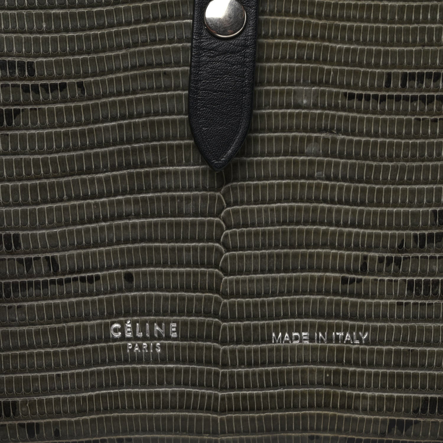 Celine Lizard Calfskin Large Multifunction Strap Wallet Black 6 of 8