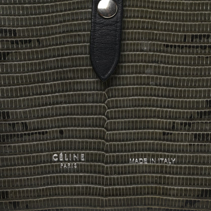 Celine Lizard Calfskin Large Multifunction Strap Wallet Black 6 of 8
