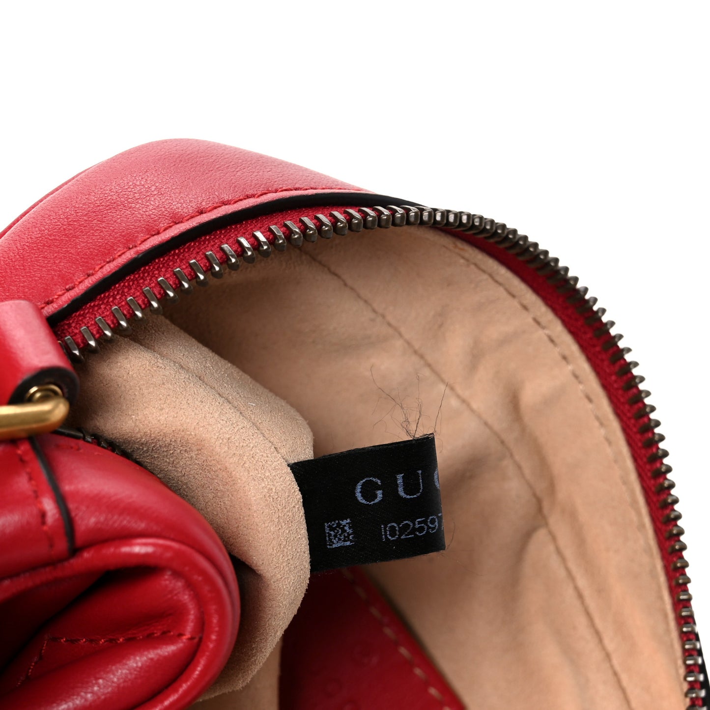Calfskin Matelasse Mini GG Marmont Chain Shoulder Bag Hibiscus Red