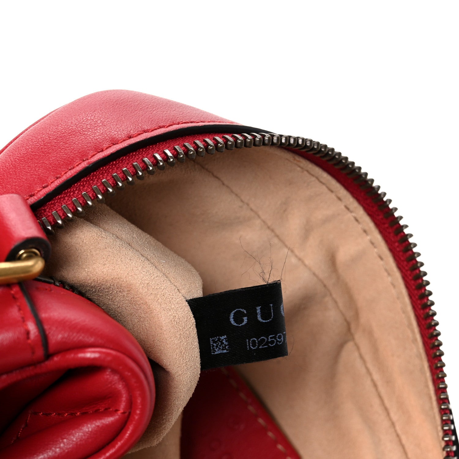 Gucci Calfskin Matelasse Mini GG Marmont Chain Shoulder Bag Hibiscus Red 8 of 11