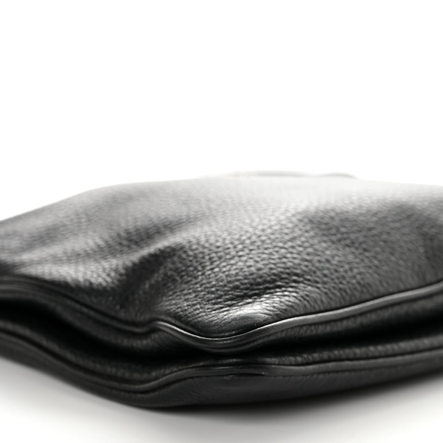 Vitello Daino Double Zip Crossbody Bag Black