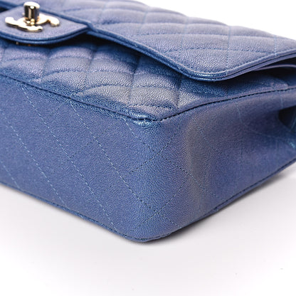 Chanel Iridescent Caviar Quilted Medium Double Flap Dark Blue 9 of 11