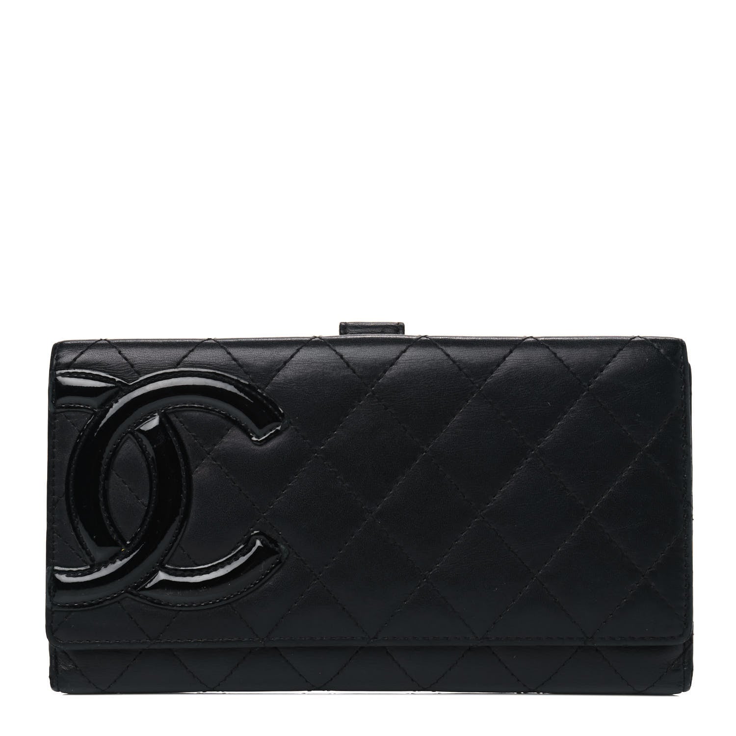 Chanel Calfskin Quilted Cambon Long Double Wallet Black 1 of 13
