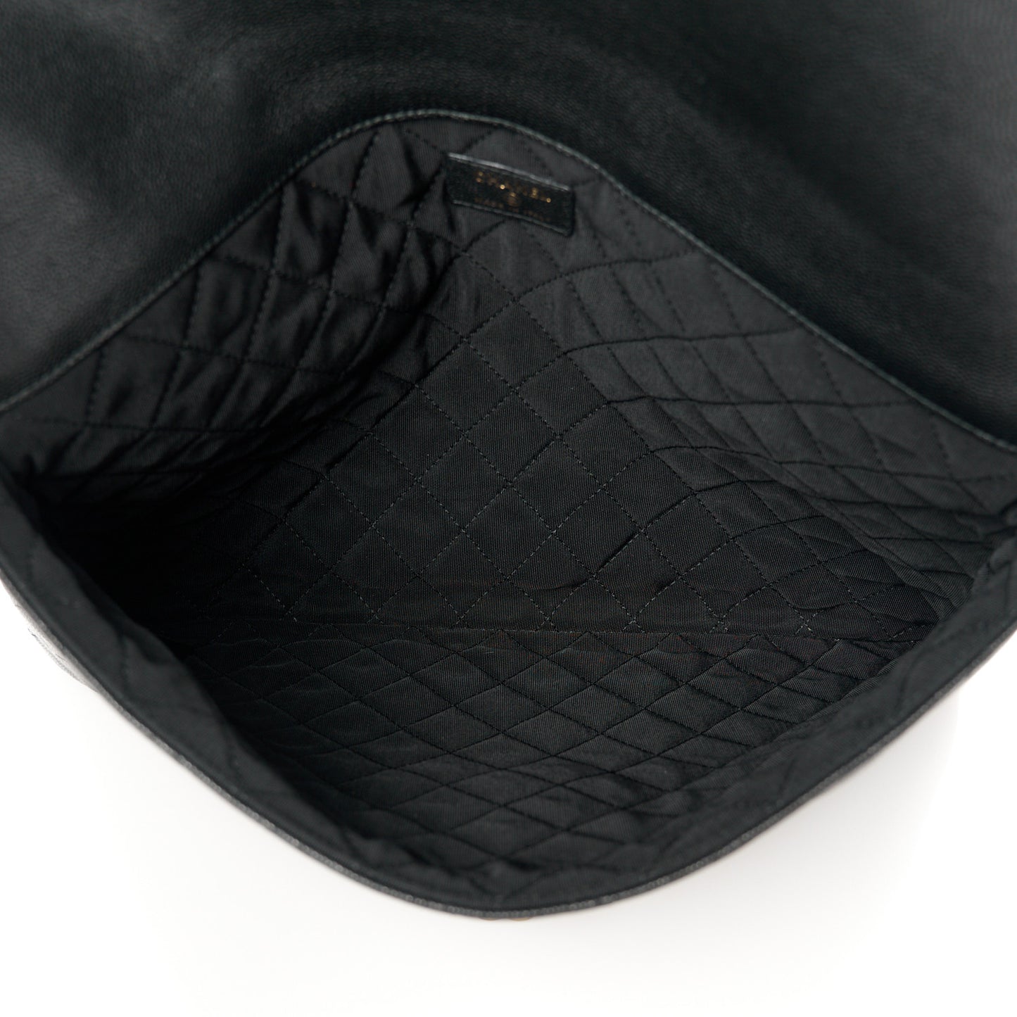 Caviar Quilted Large Golden Class Pouch Black