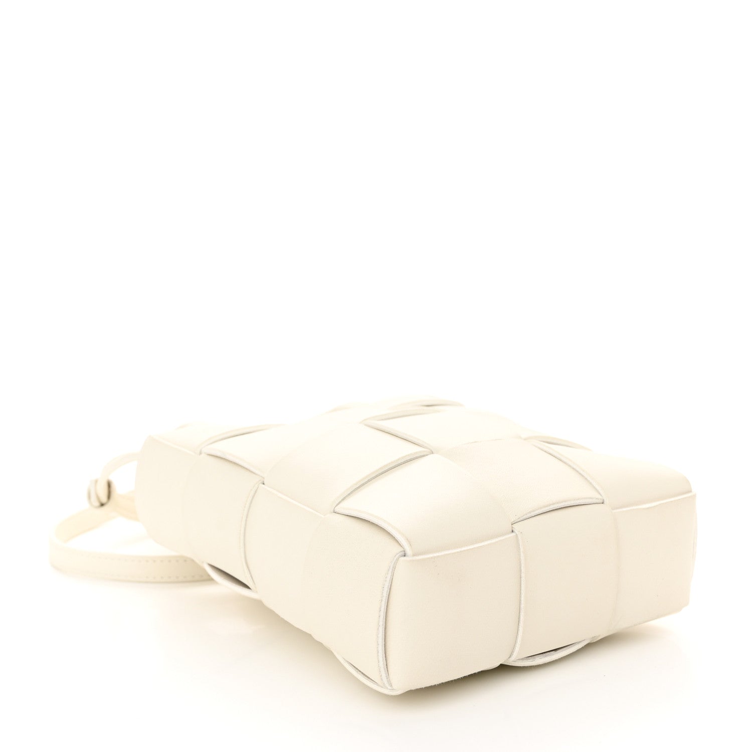 Bottega Veneta Lambskin Maxi Intrecciato Mini North South Cassette Tote White 4 of 10