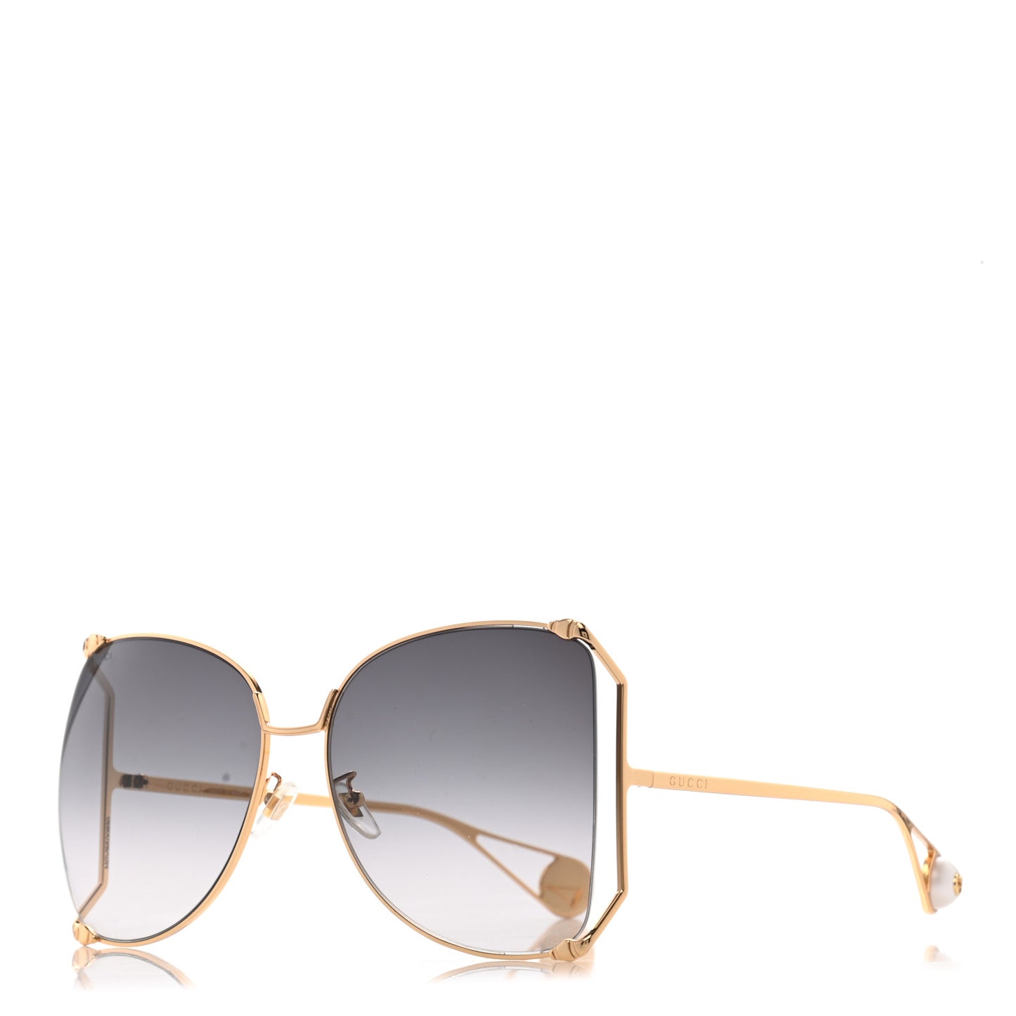 Metal Oversized Round Sunglasses GG0252S Gold