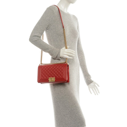 Chanel Lambskin Quilted Medium Boy Flap Red 2 of 10