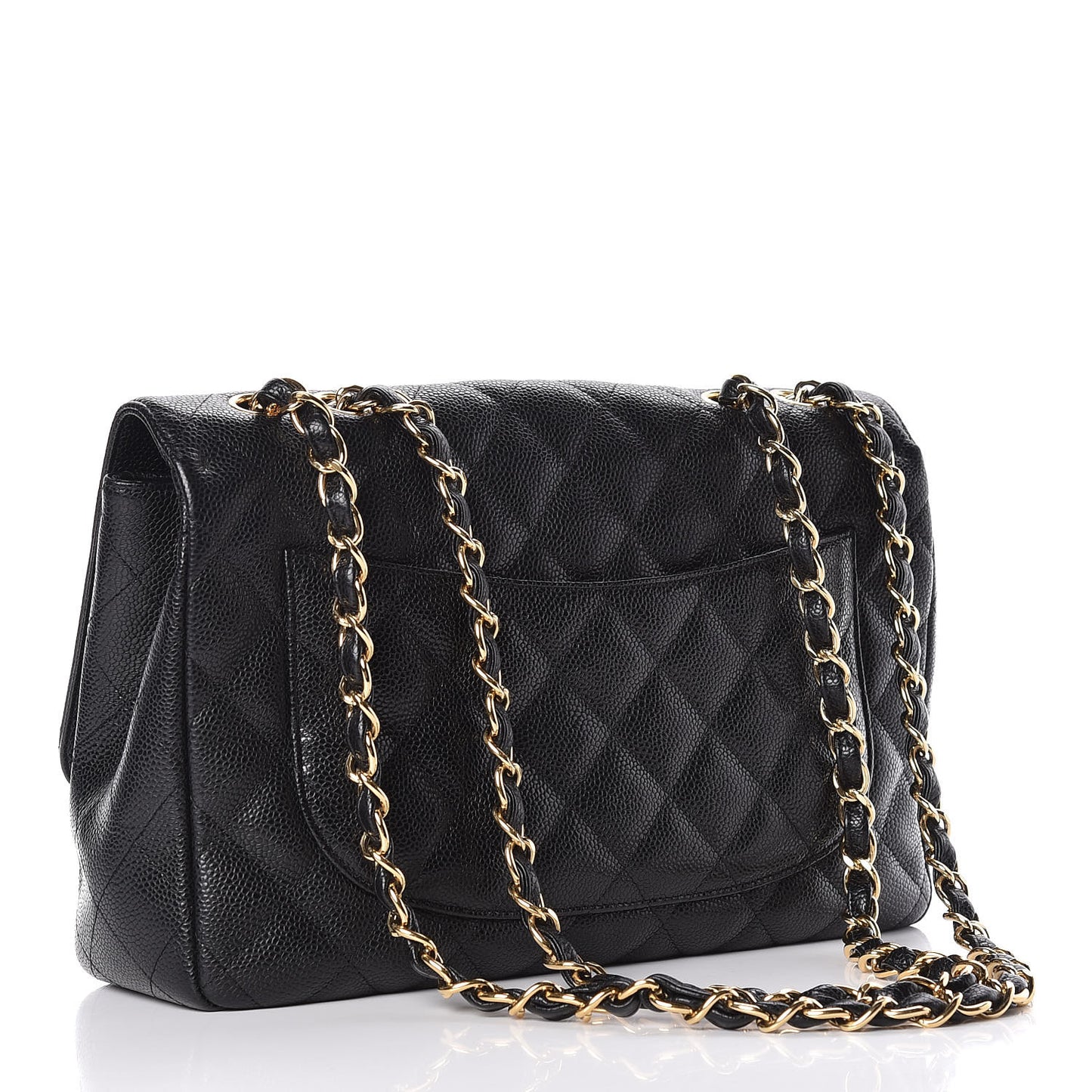 Caviar Quilted Jumbo Single Flap Black