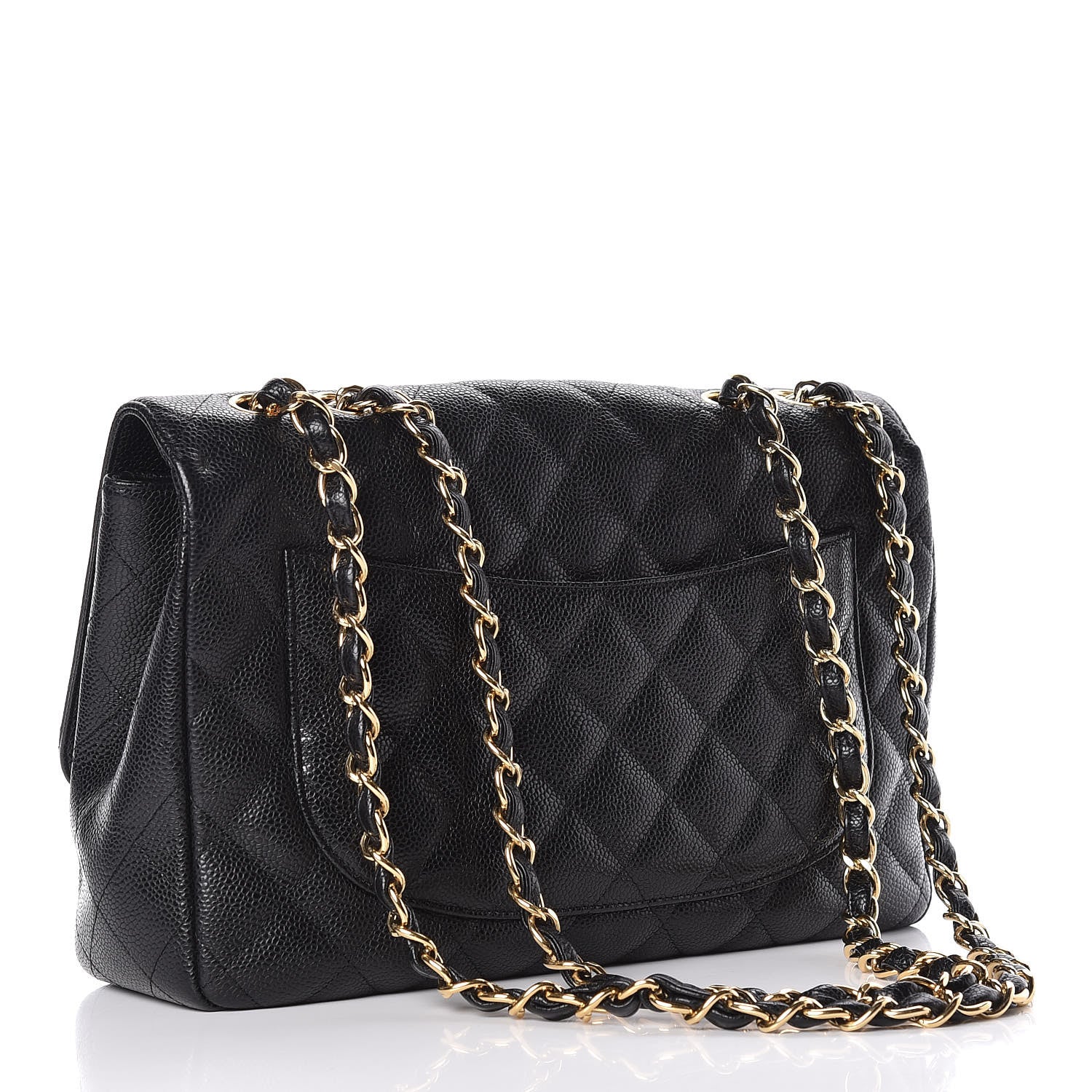 Chanel Caviar Quilted Jumbo Single Flap Black 3 of 10