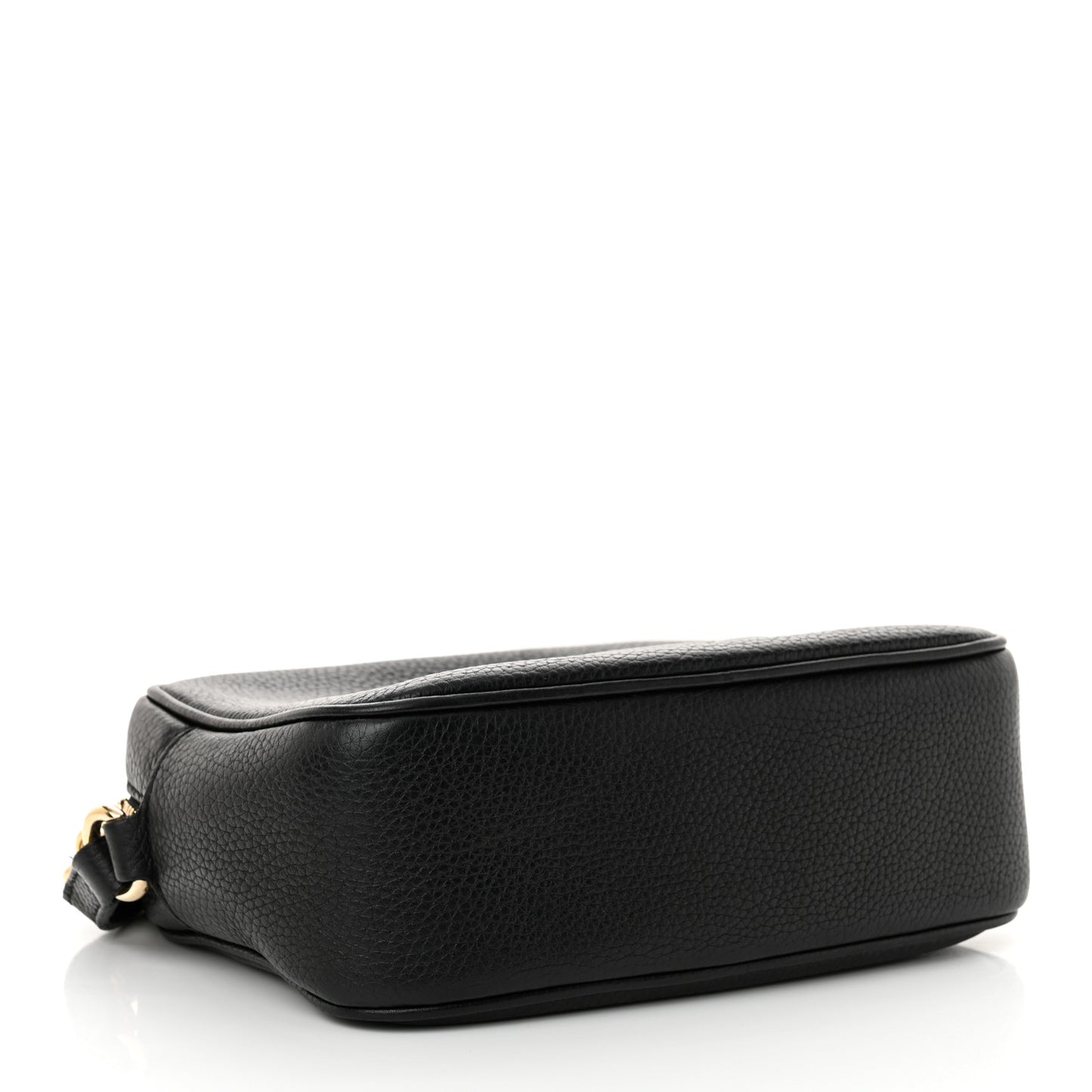 Pebbled Calfskin Small Soho Disco Bag Black