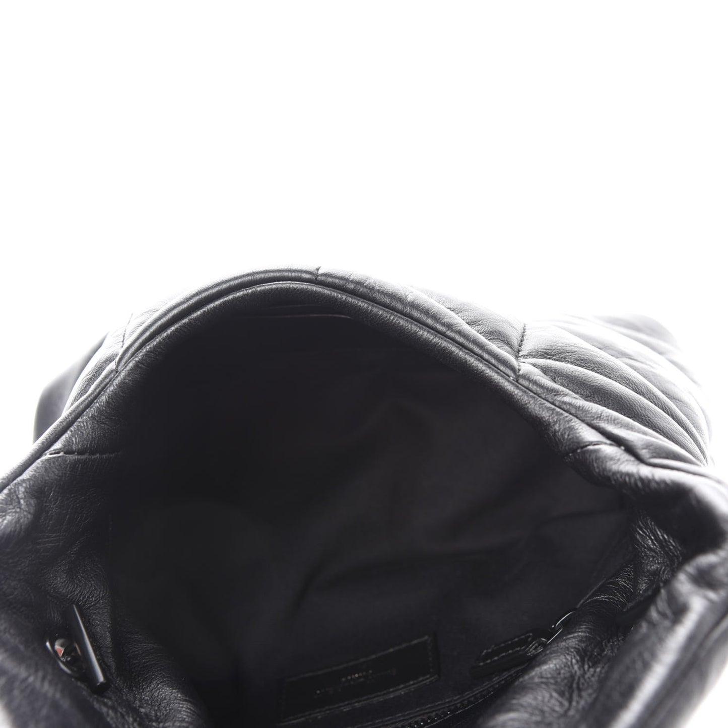Calfskin Quilted Toy Loulou Puffer Monogram Monochrome Chain Satchel Black