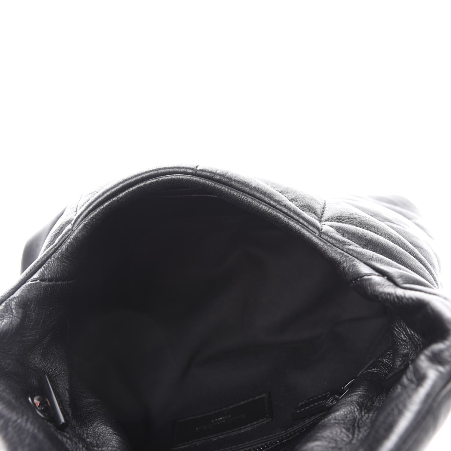 Saint Laurent Calfskin Quilted Toy Loulou Puffer Monogram Monochrome Chain Satchel Black 5 of 11