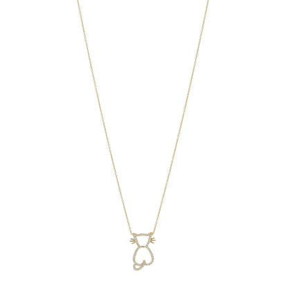 Roberto Coin 18K Yellow Gold Diamond Tiny Treasures Cat Pendant Necklace 1 of 6