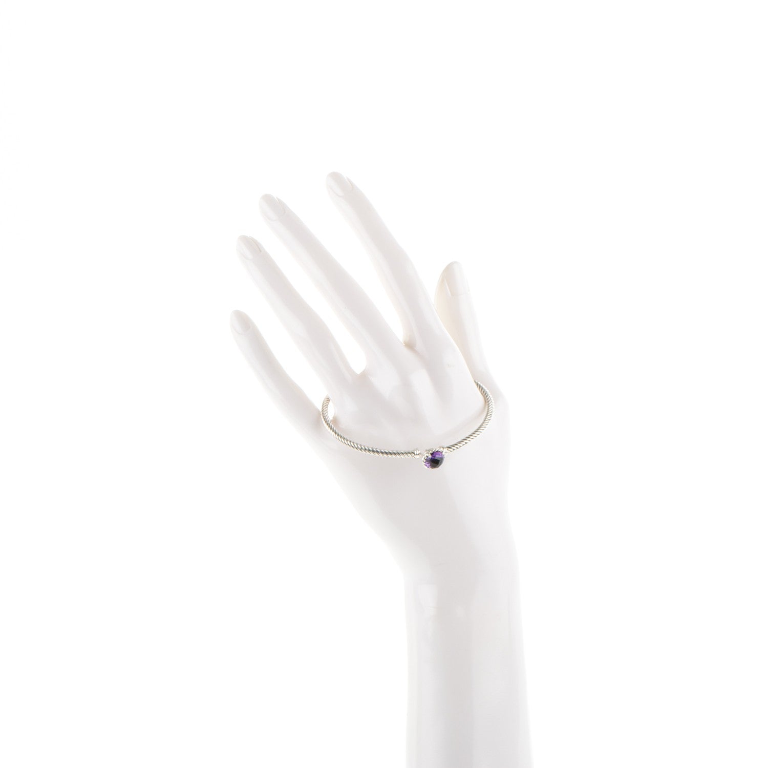 David Yurman Sterling Silver Amethyst 3mm Chatelaine Bracelet 2 of 5