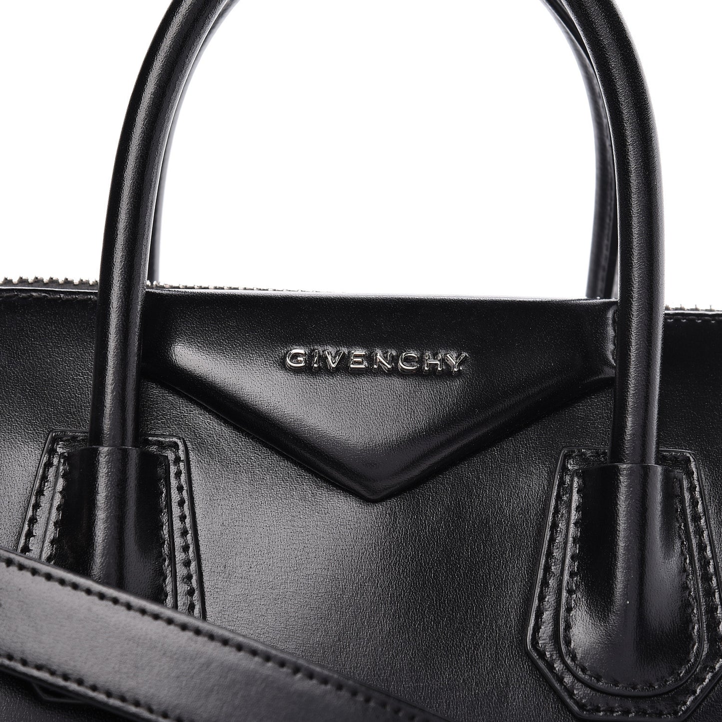 Shiny Lord Calfskin Small Antigona Black