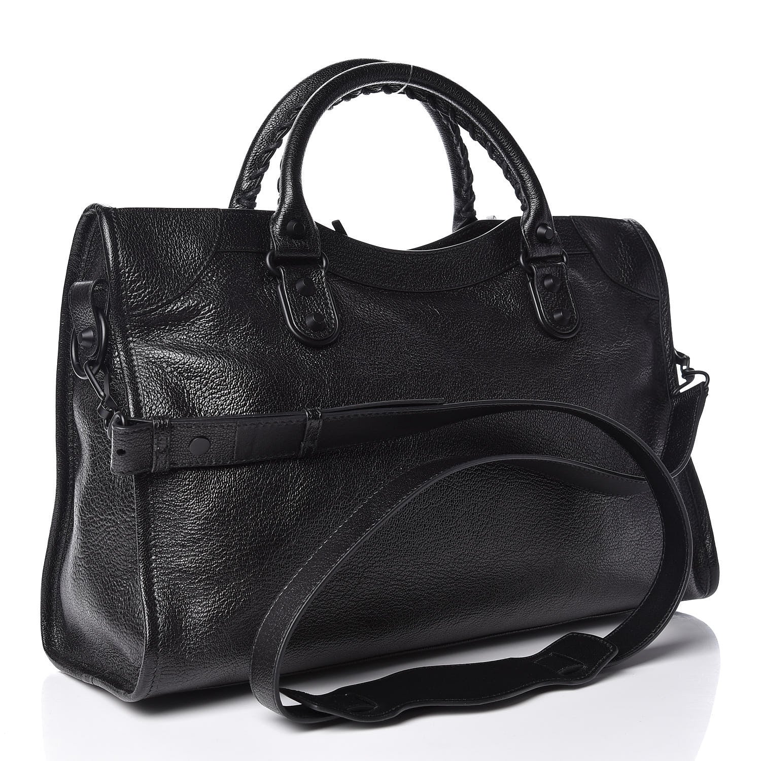 Balenciaga Shiny Grained Goatskin Black Metallic Edge City Black 3 of 10