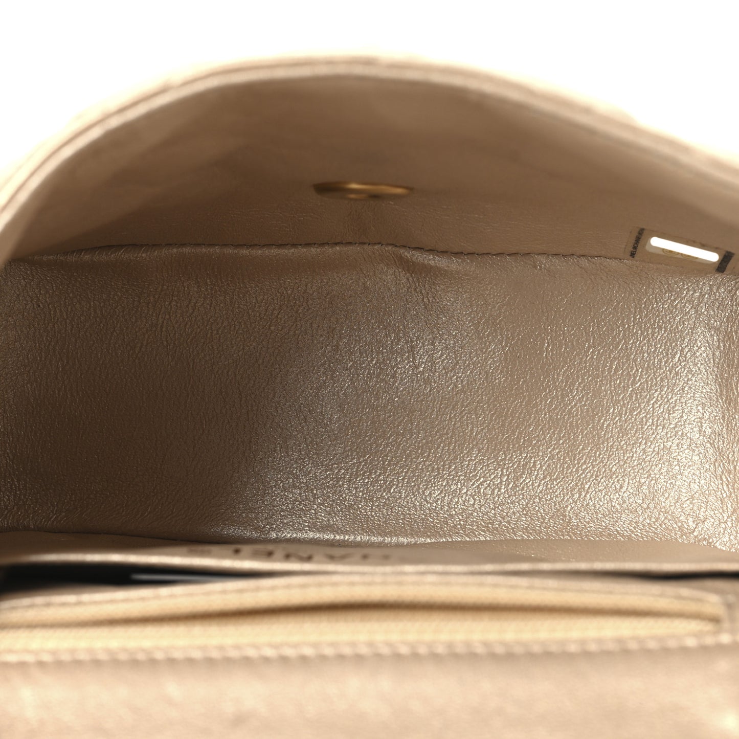 Metallic Lambskin Quilted Mini Square Flap Gold