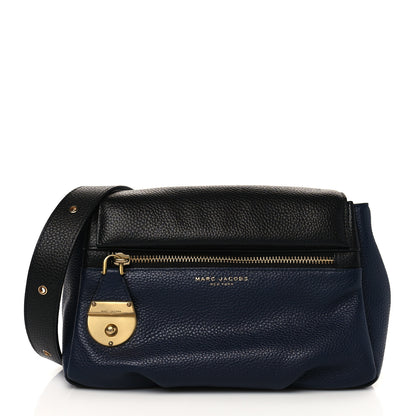 Marc Jacobs Pebbled Calfskin Crossbody Black Blue 1 of 6