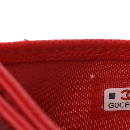 Chanel Caviar Quilted Card Holder Red 7 of 9