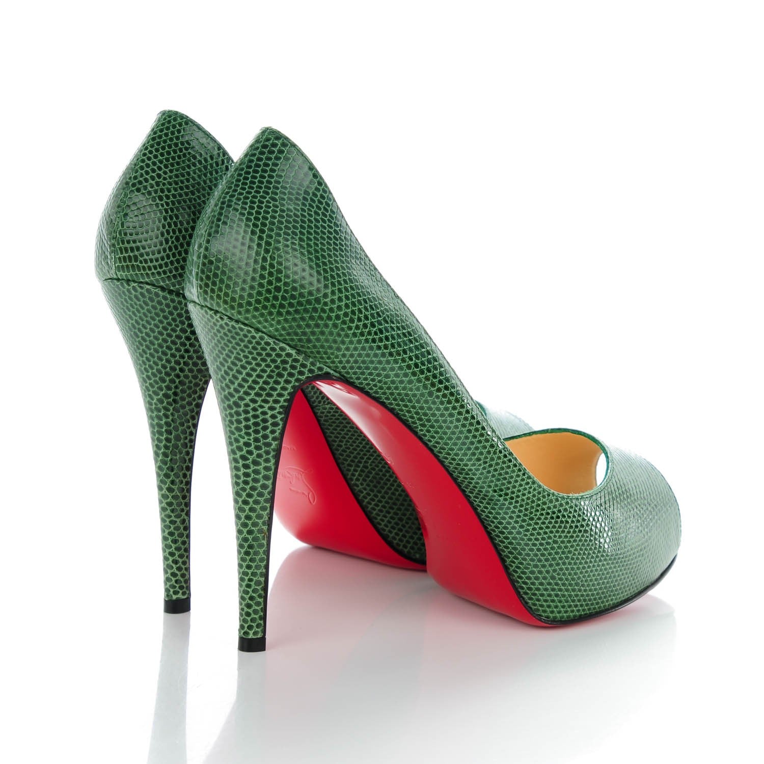 Christian Louboutin Lizard Very Prive 120 Pumps 40 Green 4 of 6