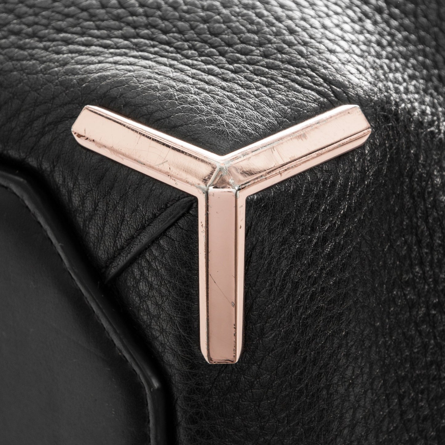Pebbled Calfskin Small Emile Soft Black Rose Gold Hardware