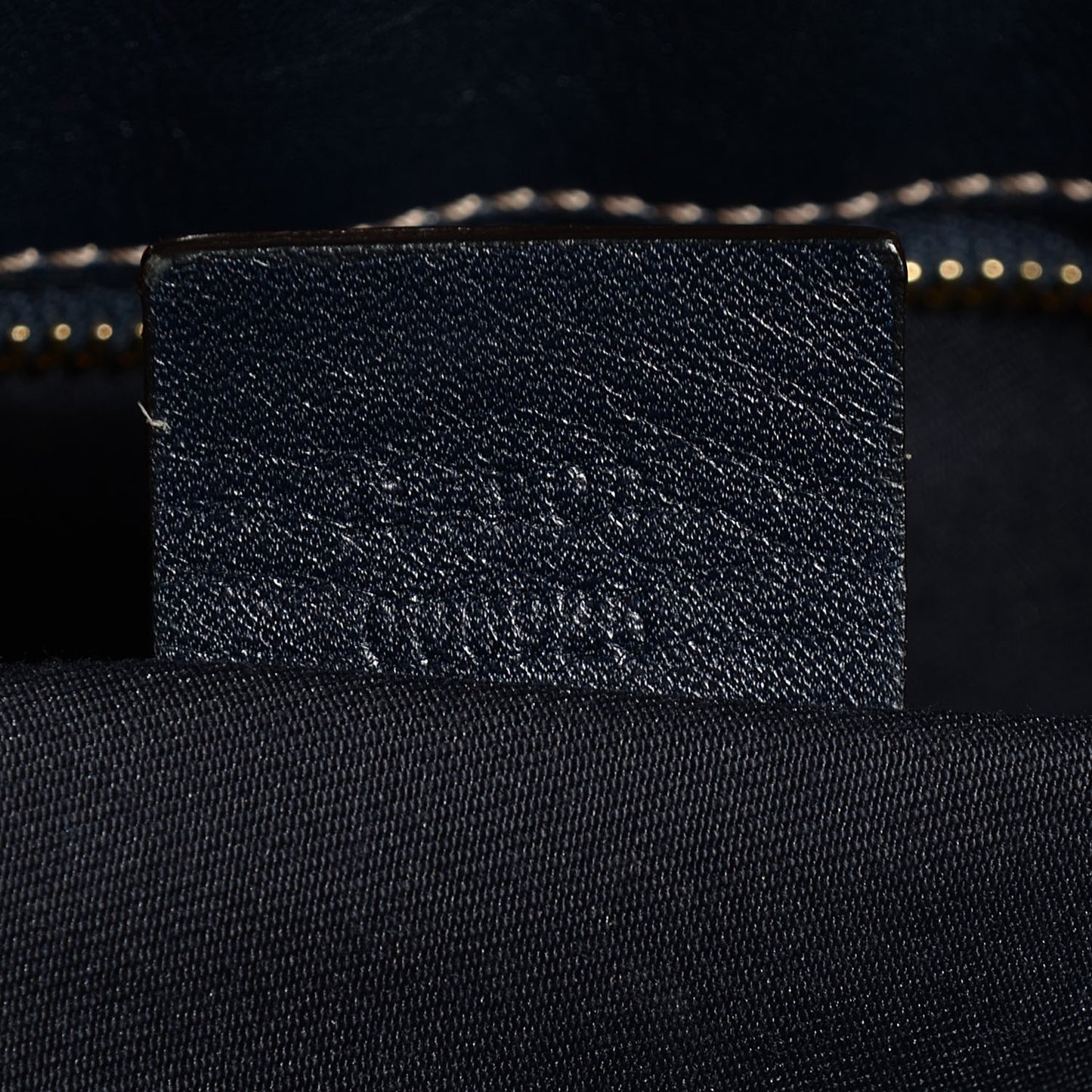 Calfskin Large Horsebit Chain Hobo Navy Blue