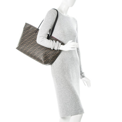 Fendi Zucca Spalmati Medium Roll Tote Tobacco Fuxia 2 of 8