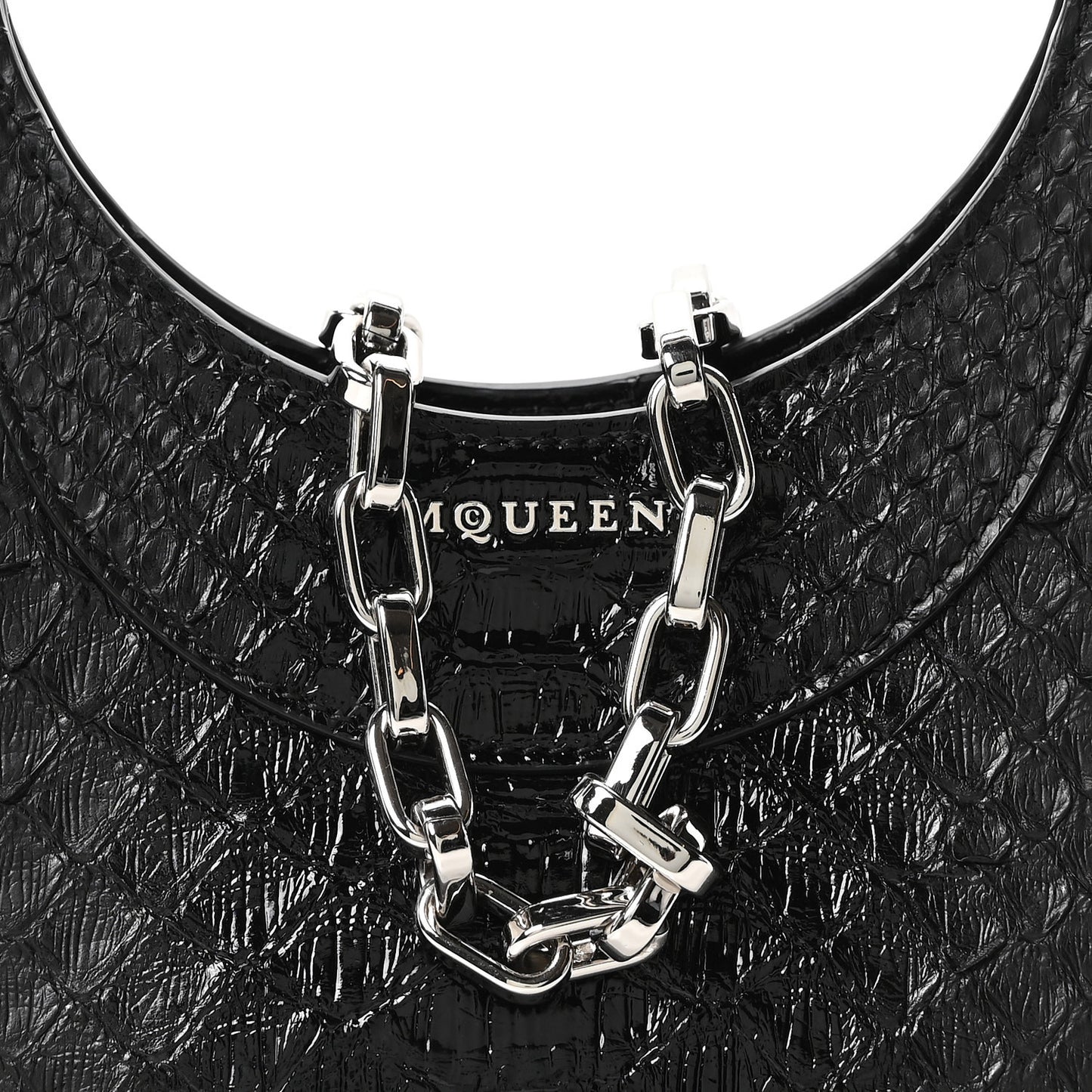 Snakeskin Crystal Mini T Bar Top Handle Black