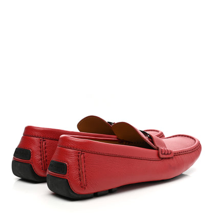 Louis Vuitton Calfskin Mens Monte Carlo Car Shoe Moccasin Loafers 11 Red 4 of 8