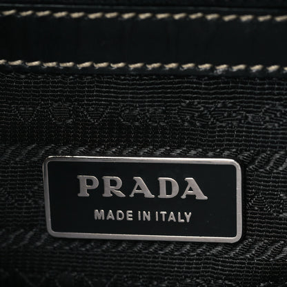 Prada Tessuto Nylon Calfskin Hobo Black 6 of 12