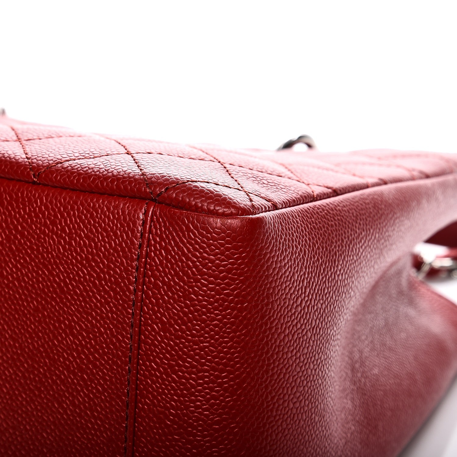 Chanel Caviar Quilted Grand Shopping Tote GST Dark Red 8 of 9