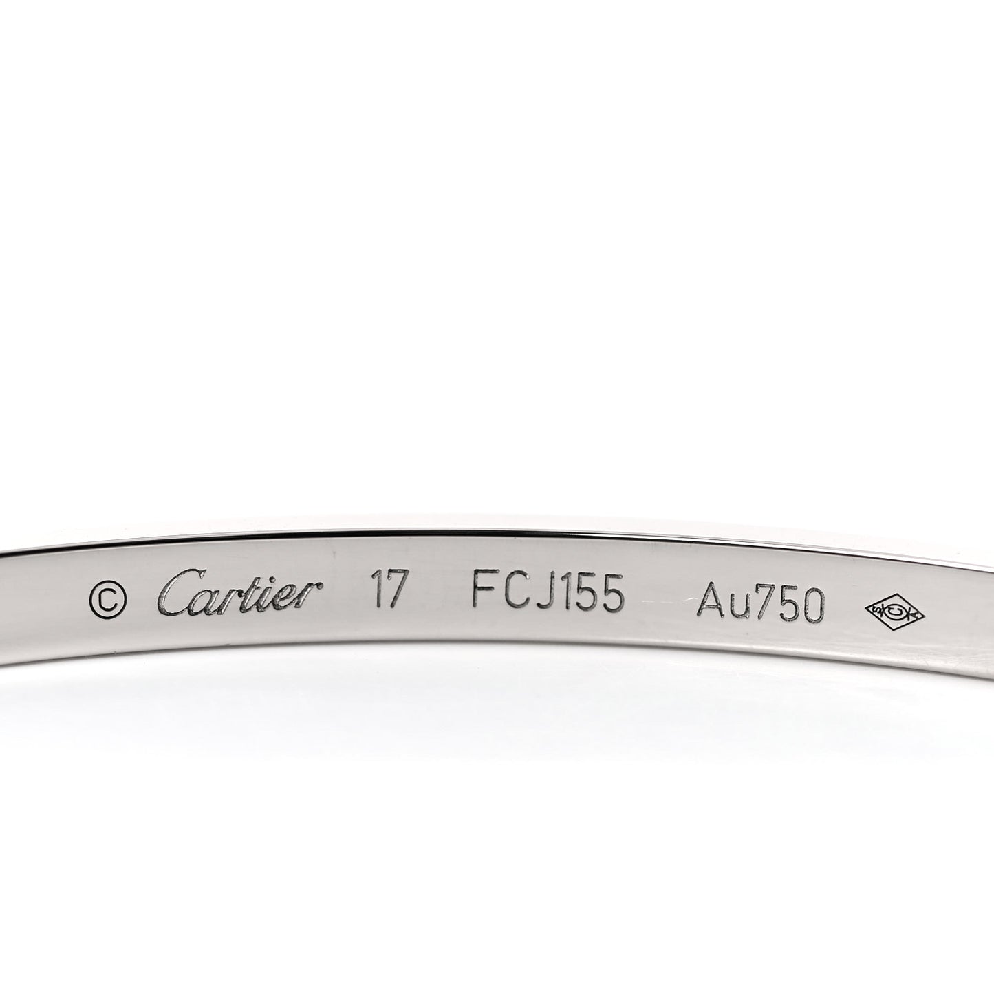 18K White Gold Small LOVE Bracelet 17
