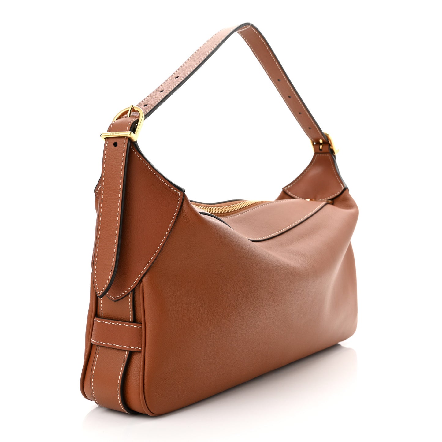 Supple Calfskin Medium Romy Shoulder Bag Tan