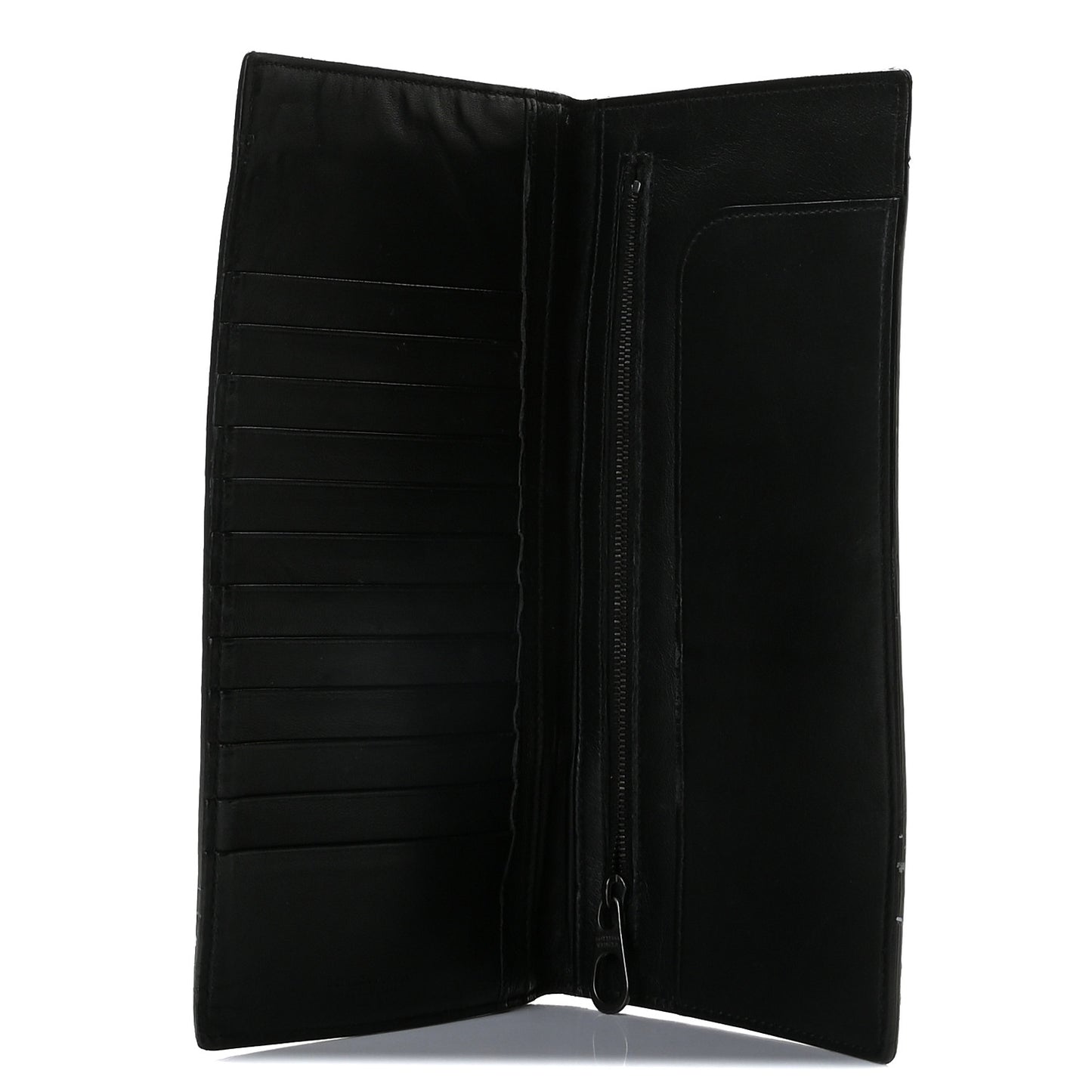 Nappa Intrecciato Long Bifold Wallet Black