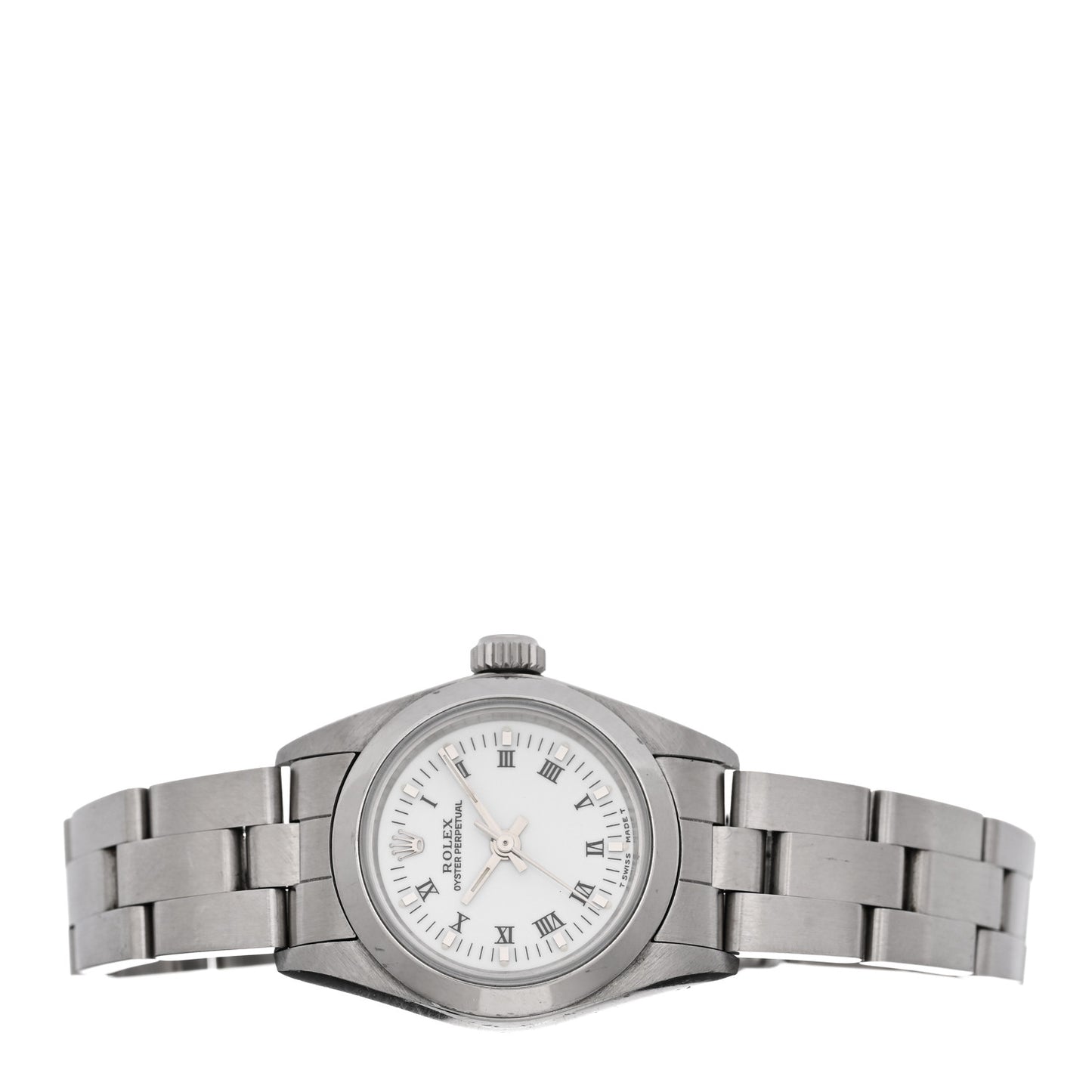 Stainless Steel 24mm Oyster Perpetual Watch White Roman 67180