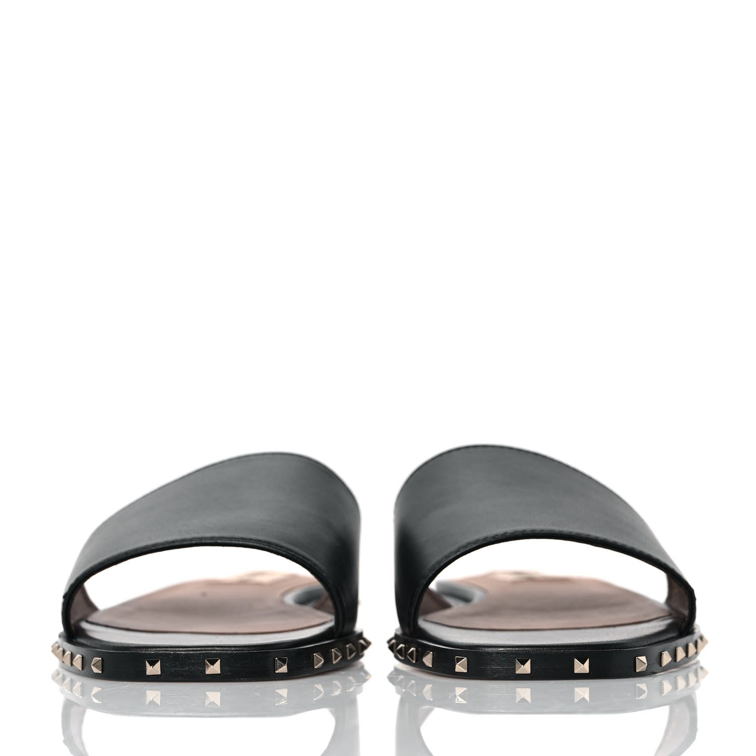 Valentino Garavani Nappa Soul Rockstud Flat Slide Sandals 38.5 Black 2 of 8