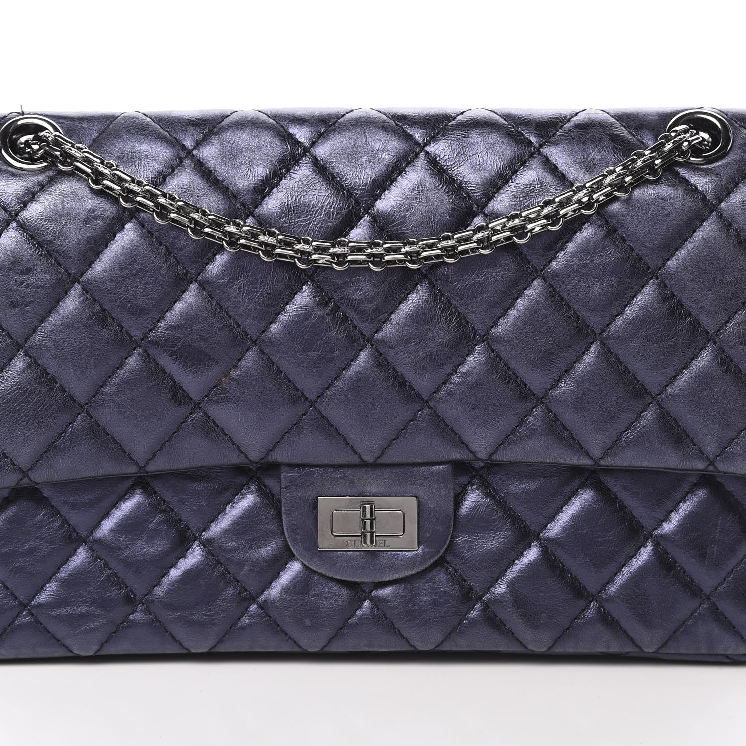 Chanel Metallic Calfskin Quilted 2.55 Reissue 226 Flap Marine Fonce 8 of 15