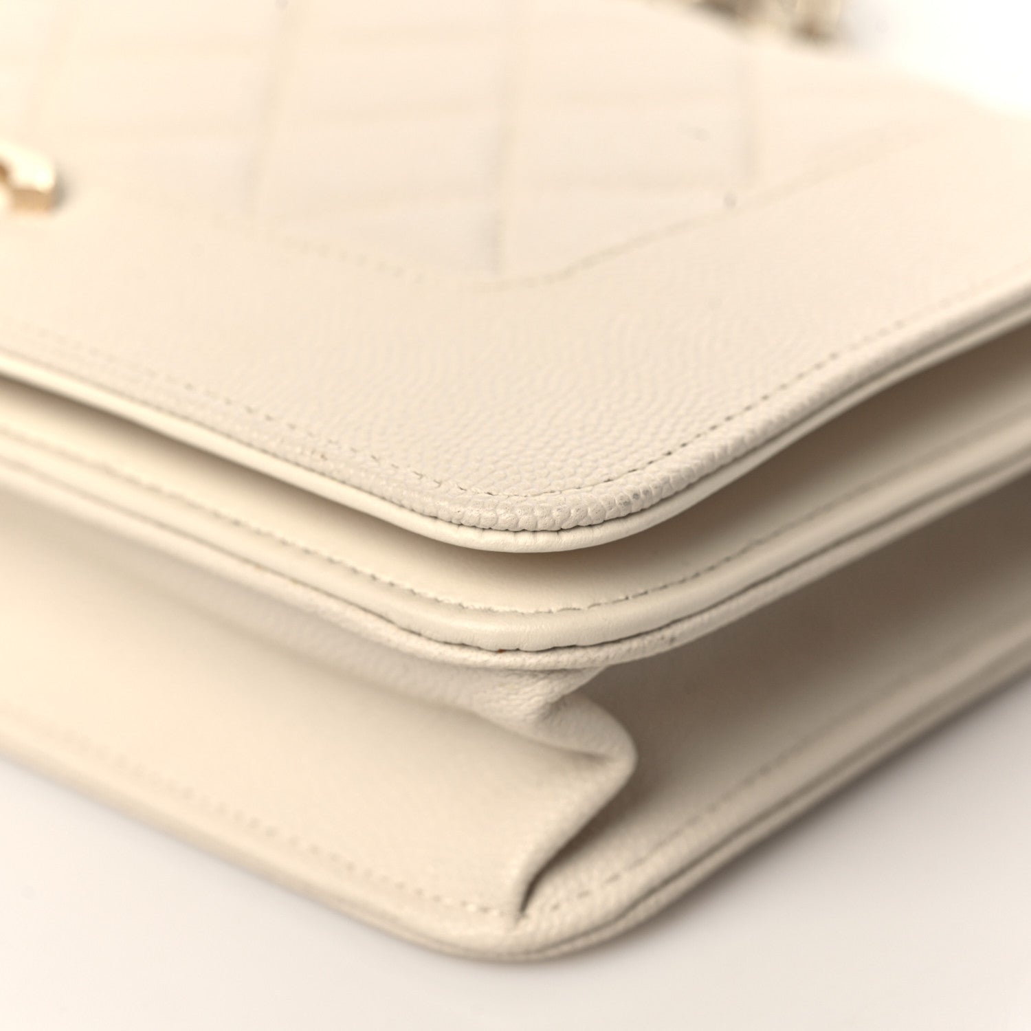 Chanel Caviar Quilted Vintage Mademoiselle Wallet On Chain WOC White 10 of 10