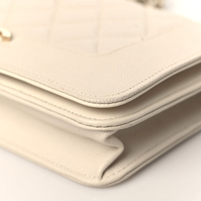 Chanel Caviar Quilted Vintage Mademoiselle Wallet On Chain WOC White 10 of 10