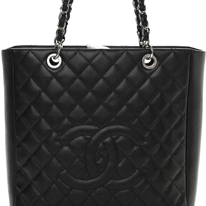 Chanel Caviar Quilted Vertical Grand Shopping Tote GST Black 8 of 12