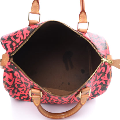 Louis Vuitton Monogram Graffiti Speedy 30 Fuchsia 4 of 18