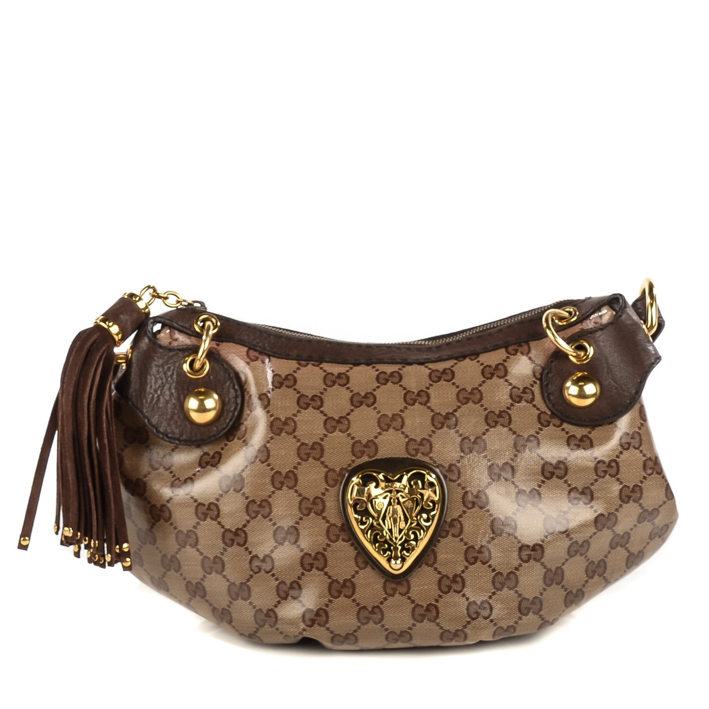 Crystal Monogram Babouska Hobo Brown