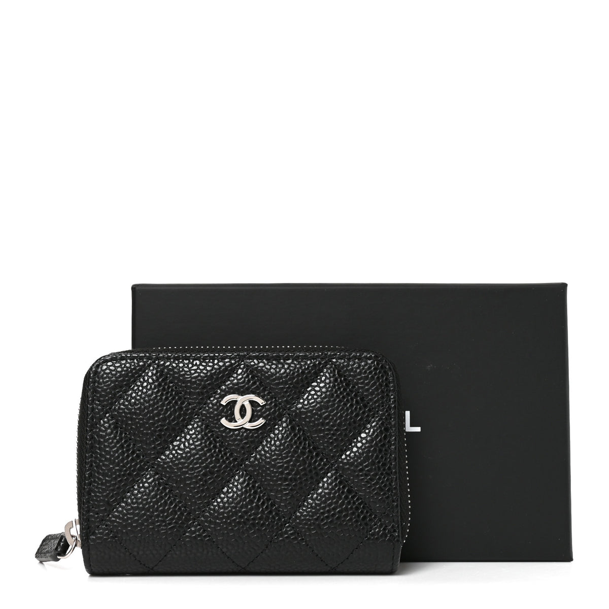 Chanel Caviar Quilted Zip Coin Purse Black 8 of 8