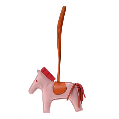 Hermes Milo Lambskin Grigri Rodeo Horse Bag Charm GM Rose Sakura Bougainvillea Orange 1 of 4
