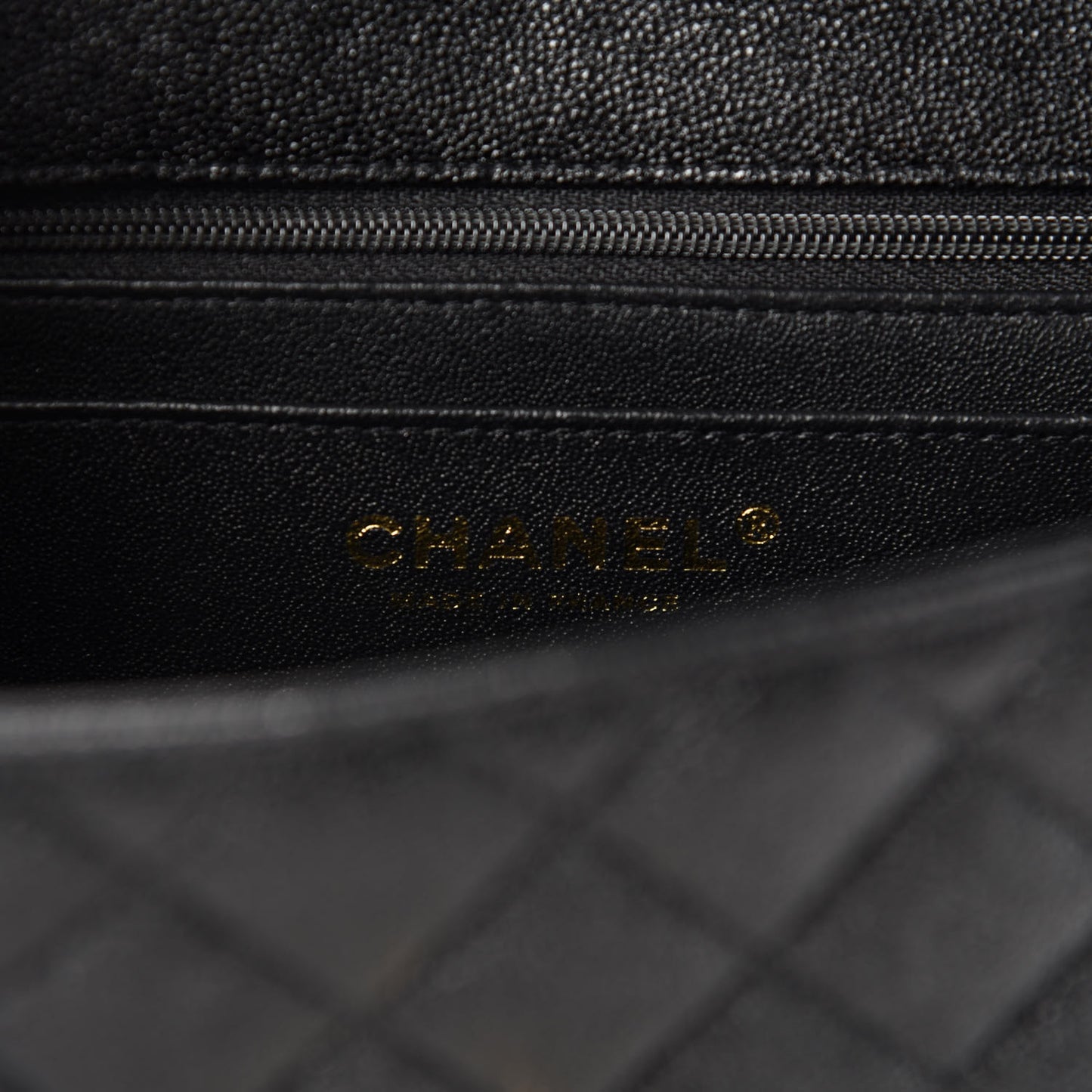 Caviar Quilted Mini Top Handle Rectangular Flap Black