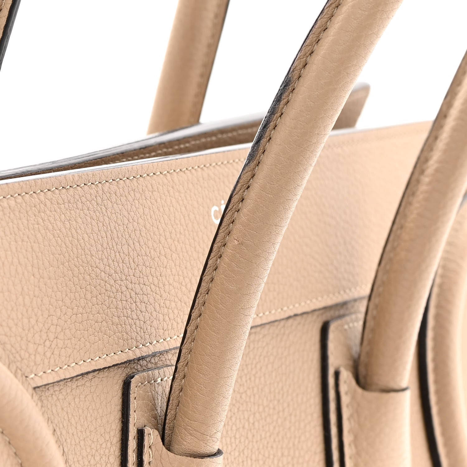 Celine Drummed Calfskin Micro Luggage Dune 14 of 15
